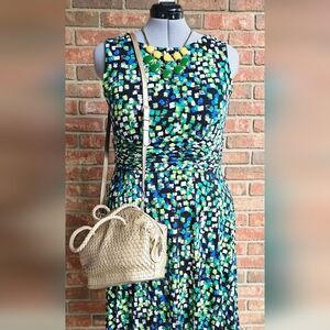 Jessica Howard Blue and Green Midi Dress